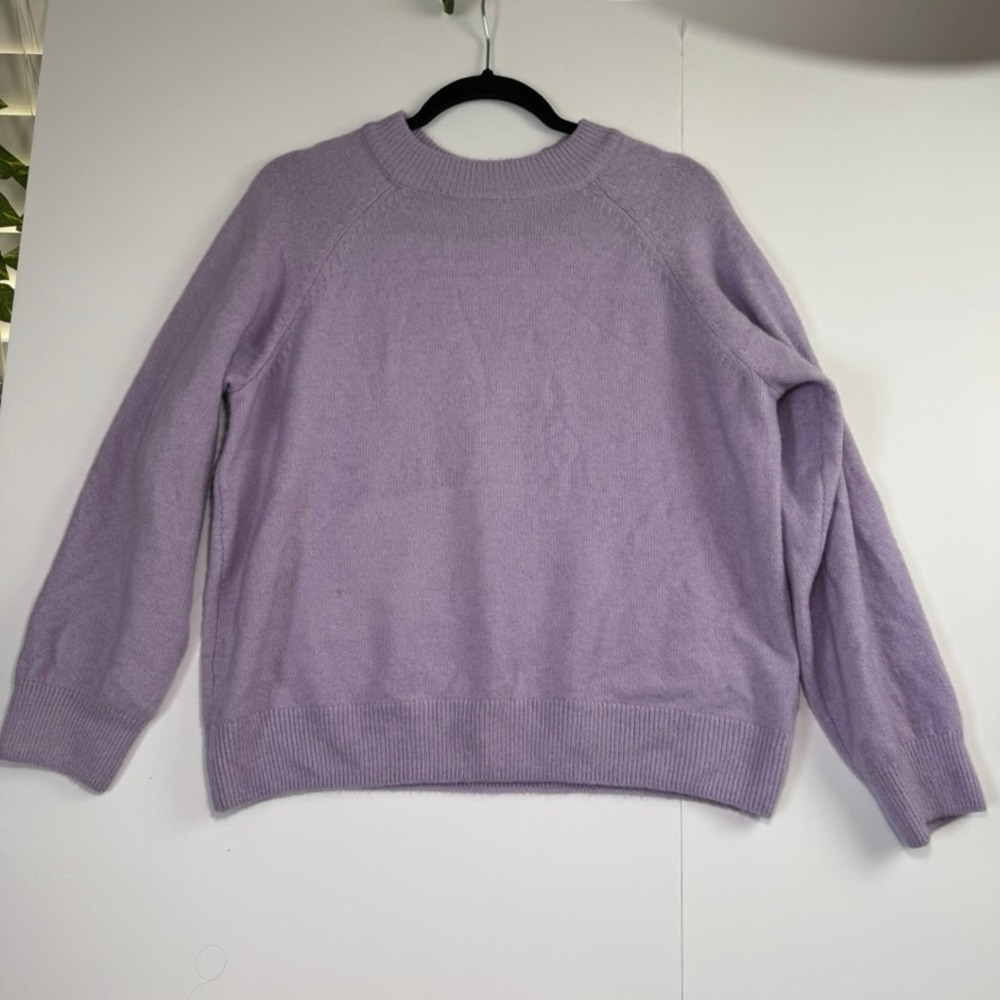 Vince Camuto Womens Lavender Purple Crewneck Raglan Sleeve Knit Sweater Large